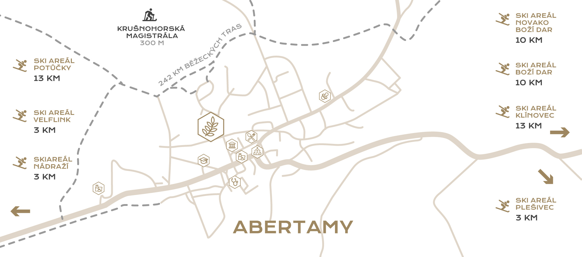 Abertamy — Dům sedmnácti bylin, mapa