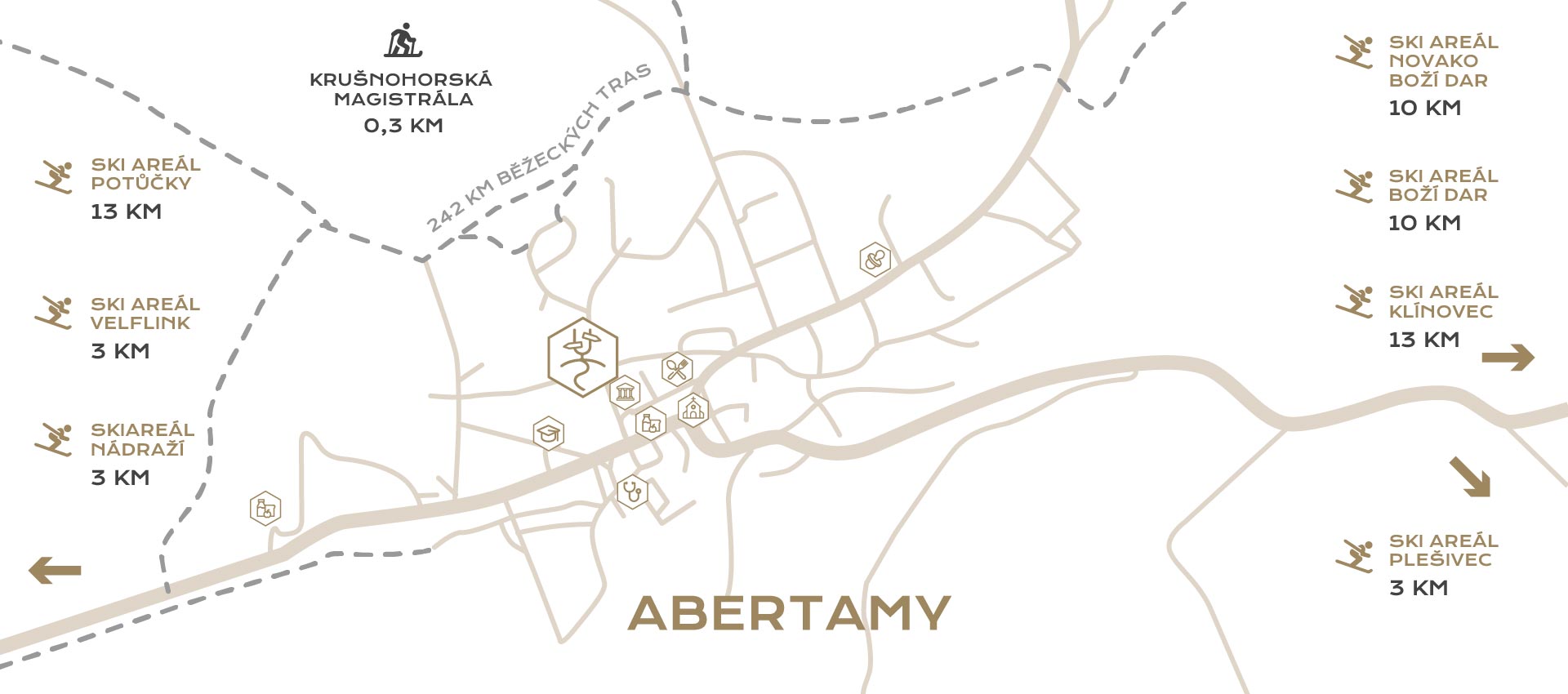 Abertamy — Dům sedmnácti bylin, mapa